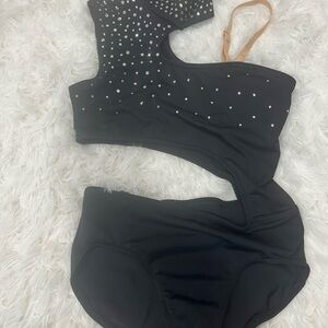 Black One-Shoulder Dance leotard